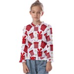 Christmas Texture, Pattern, Red, Craciun, Christmas, Bow, Gift Kids  Frill Detail T-Shirt