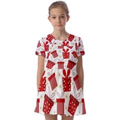 Kids  Short Sleeve Pinafore Style Dress 