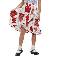 Kids  Ruffle Flared Wrap Midi Skirt 