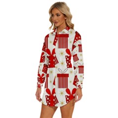 Womens Long Sleeve Shirt Dress 