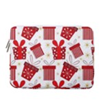 Christmas Texture, Pattern, Red, Craciun, Christmas, Bow, Gift 13  Vertical Laptop Sleeve Case With Pocket