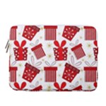 Christmas Texture, Pattern, Red, Craciun, Christmas, Bow, Gift 14  Vertical Laptop Sleeve Case With Pocket