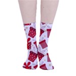 Christmas Texture, Pattern, Red, Craciun, Christmas, Bow, Gift Smooth Crew Length Tube Socks