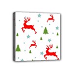 Christmas Texture, Pattern, Red, Craciun, Christmas, Snowflake, Mini Canvas 4  x 4  (Stretched)