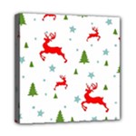 Christmas Texture, Pattern, Red, Craciun, Christmas, Snowflake, Mini Canvas 8  x 8  (Stretched)