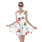 Christmas Texture, Pattern, Red, Craciun, Christmas, Snowflake, Skater Dress