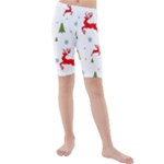 Christmas Texture, Pattern, Red, Craciun, Christmas, Snowflake, Kids  Mid Length Swim Shorts