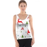 Christmas Texture, Pattern, Red, Craciun, Christmas, Snowflake, Women s Basic Tank Top