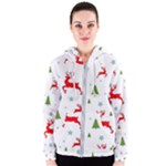 Christmas Texture, Pattern, Red, Craciun, Christmas, Snowflake, Women s Zipper Hoodie