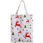 Christmas Texture, Pattern, Red, Craciun, Christmas, Snowflake, Zipper Classic Tote Bag