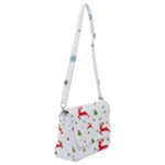 Christmas Texture, Pattern, Red, Craciun, Christmas, Snowflake, Shoulder Bag with Back Zipper