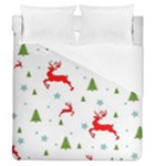 Christmas Texture, Pattern, Red, Craciun, Christmas, Snowflake, Duvet Cover (Queen Size)