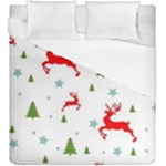 Christmas Texture, Pattern, Red, Craciun, Christmas, Snowflake, Duvet Cover (King Size)