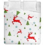 Christmas Texture, Pattern, Red, Craciun, Christmas, Snowflake, Duvet Cover Double Side (California King Size)