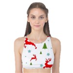 Christmas Texture, Pattern, Red, Craciun, Christmas, Snowflake, Tank Bikini Top