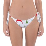 Christmas Texture, Pattern, Red, Craciun, Christmas, Snowflake, Reversible Bikini Bottoms