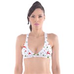 Christmas Texture, Pattern, Red, Craciun, Christmas, Snowflake, Plunge Bikini Top