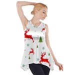 Christmas Texture, Pattern, Red, Craciun, Christmas, Snowflake, Side Drop Tank Tunic