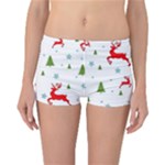 Christmas Texture, Pattern, Red, Craciun, Christmas, Snowflake, Reversible Boyleg Bikini Bottoms