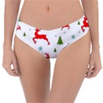 Christmas Texture, Pattern, Red, Craciun, Christmas, Snowflake, Reversible Classic Bikini Bottoms