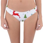 Christmas Texture, Pattern, Red, Craciun, Christmas, Snowflake, Reversible Hipster Bikini Bottoms