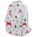 Christmas Texture, Pattern, Red, Craciun, Christmas, Snowflake, Rounded Multi Pocket Backpack