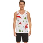 Christmas Texture, Pattern, Red, Craciun, Christmas, Snowflake, Men s Wide Collar Tank Top