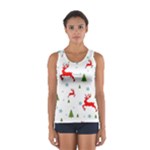 Christmas Texture, Pattern, Red, Craciun, Christmas, Snowflake, Sport Tank Top 