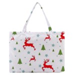 Christmas Texture, Pattern, Red, Craciun, Christmas, Snowflake, Zipper Medium Tote Bag