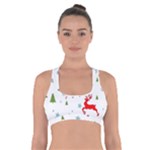 Christmas Texture, Pattern, Red, Craciun, Christmas, Snowflake, Cross Back Sports Bra