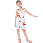 Christmas Texture, Pattern, Red, Craciun, Christmas, Snowflake, Kids  Sleeveless Dress