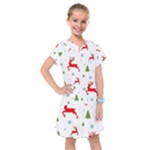 Christmas Texture, Pattern, Red, Craciun, Christmas, Snowflake, Kids  Drop Waist Dress