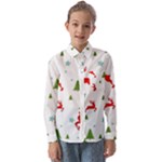 Christmas Texture, Pattern, Red, Craciun, Christmas, Snowflake, Kids  Long Sleeve Shirt