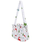 Christmas Texture, Pattern, Red, Craciun, Christmas, Snowflake, Rope Handles Shoulder Strap Bag