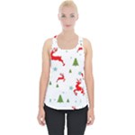 Christmas Texture, Pattern, Red, Craciun, Christmas, Snowflake, Piece Up Tank Top