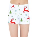 Christmas Texture, Pattern, Red, Craciun, Christmas, Snowflake, Kids  Sports Shorts