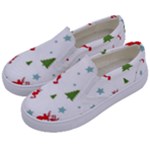 Christmas Texture, Pattern, Red, Craciun, Christmas, Snowflake, Kids  Canvas Slip Ons