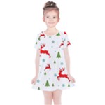 Christmas Texture, Pattern, Red, Craciun, Christmas, Snowflake, Kids  Simple Cotton Dress