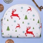 Christmas Texture, Pattern, Red, Craciun, Christmas, Snowflake, Horseshoe Style Canvas Pouch