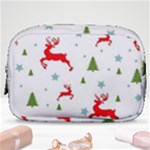 Christmas Texture, Pattern, Red, Craciun, Christmas, Snowflake, Make Up Pouch (Small)