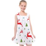 Christmas Texture, Pattern, Red, Craciun, Christmas, Snowflake, Kids  Cross Back Dress