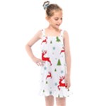 Christmas Texture, Pattern, Red, Craciun, Christmas, Snowflake, Kids  Overall Dress