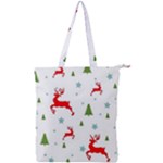 Christmas Texture, Pattern, Red, Craciun, Christmas, Snowflake, Double Zip Up Tote Bag