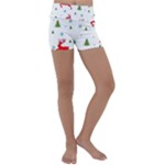 Christmas Texture, Pattern, Red, Craciun, Christmas, Snowflake, Kids  Lightweight Velour Yoga Shorts