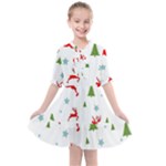 Christmas Texture, Pattern, Red, Craciun, Christmas, Snowflake, Kids  All Frills Chiffon Dress