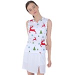 Christmas Texture, Pattern, Red, Craciun, Christmas, Snowflake, Women s Sleeveless Sports Top