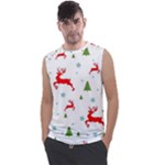 Christmas Texture, Pattern, Red, Craciun, Christmas, Snowflake, Men s Regular Tank Top