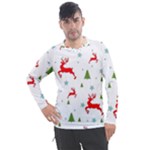 Christmas Texture, Pattern, Red, Craciun, Christmas, Snowflake, Men s Pique Long Sleeve T-Shirt