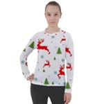 Christmas Texture, Pattern, Red, Craciun, Christmas, Snowflake, Women s Pique Long Sleeve T-Shirt