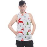 Christmas Texture, Pattern, Red, Craciun, Christmas, Snowflake, Men s Sleeveless Hoodie